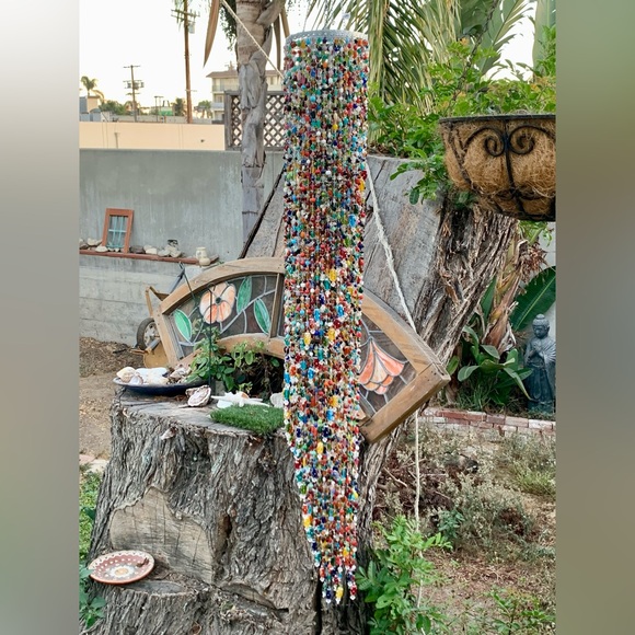 Beaded Spiral Chandelier 4 ft+ Handmade Bohemian Czech Glass Sun Catcher Mobile - Picture 3 of 10